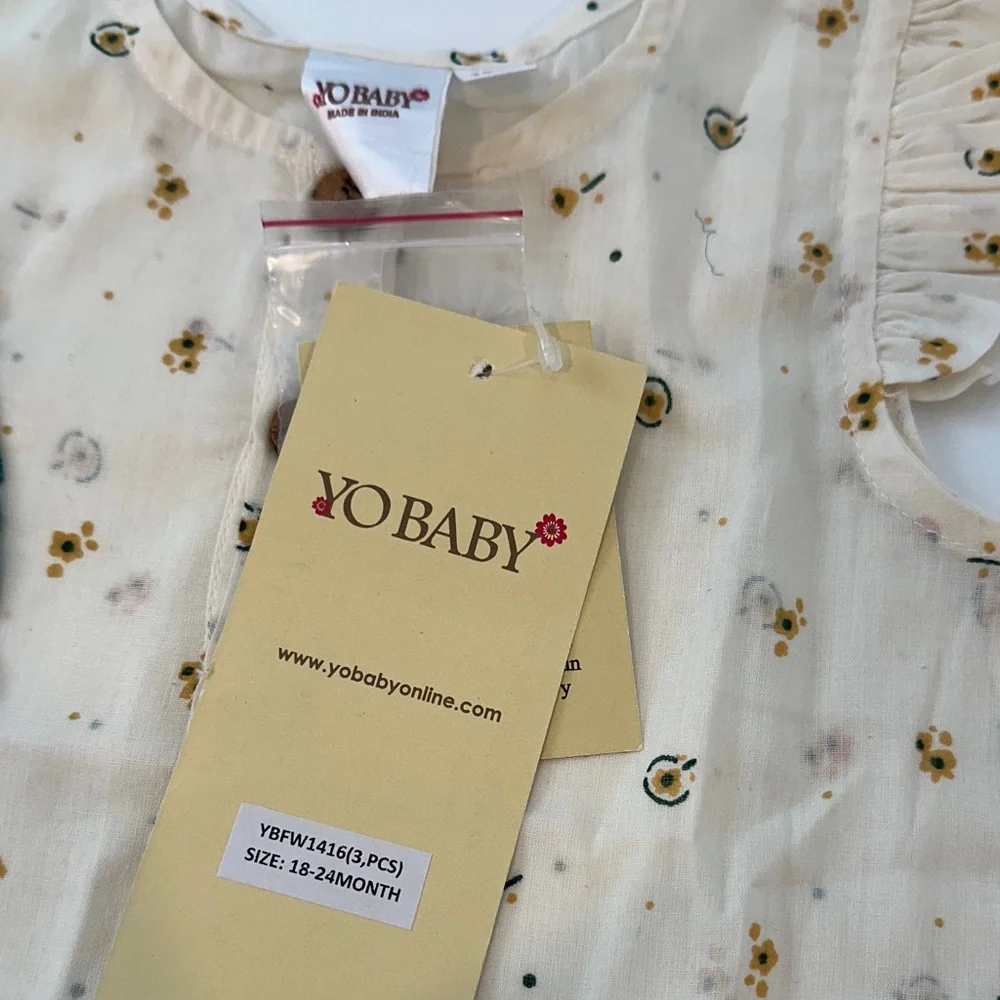 NEW YoBaby 100%‎ Cotton 3-Piece Set